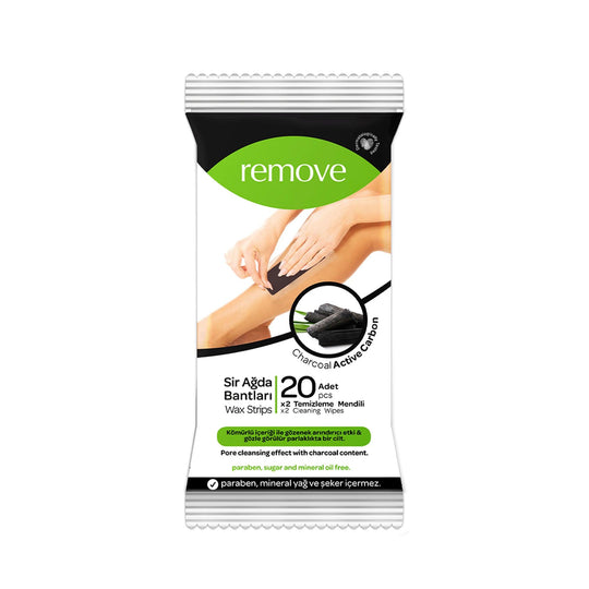 Body Wax Strips Active Carbon Charcoal Flowpack 20 Pcs