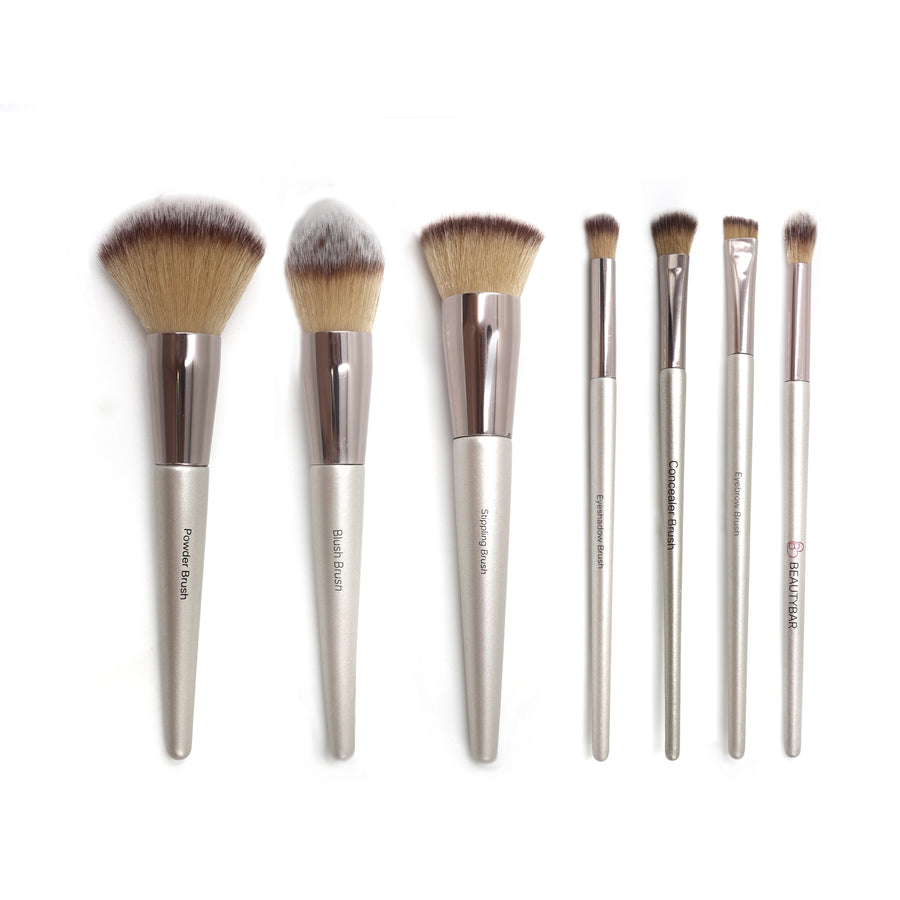 7 Piece Makeup Brush Set with Brush Guards and Pouch