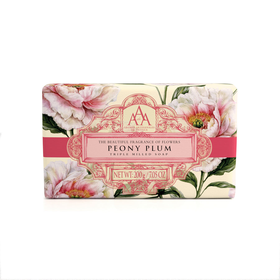 AAA Floral Peony Plum Wrapped Soap Bar 200g